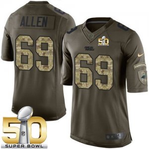 Nike Carolina Panthers #69 Jared Allen Green Super Bowl 50 Men\'s Stitched NFL Limited Salute to Service Jersey