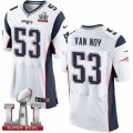 Mens Nike New England Patriots #53 Kyle Van Noy Elite White Super Bowl LI 51 NFL Jersey