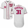 Mens Majestic Washington Nationals #31 Max Scherzer White Flexbase Authentic Collection MLB Jersey