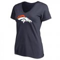 Womens Denver Broncos Pro Line Primary Team Logo Slim Fit T-Shirt Navy
