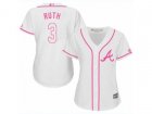 Women Atlanta Braves #3 Babe Ruth Replica White Fashion Cool Base MLB Jersey