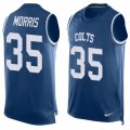 Mens Nike Indianapolis Colts #35 Darryl Morris Limited Royal Blue Player Name & Number Tank Top NFL Jersey