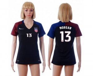 Womens USA #13 Morgan Away Soccer Country Jersey