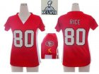 2013 Super Bowl XLVII Women NEW NFL san francisco 49ers #80 jerry rice jerseys(draft him ii top)
