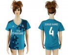2017-18 Real Madrid 4 SERGIO RAMOS Third Away Women Soccer Jersey