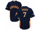Youth Houston Astros #7 Craig Biggio Navy 2018 Gold Program Cool Base Stitched Baseball Jersey