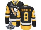 Mens Reebok Pittsburgh Penguins #8 Brian Dumoulin Premier Black Gold Third 2017 Stanley Cup Champions NHL Jersey