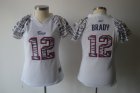 2011 Women's Field Flirt Fashion New Patriots #12 Tom Brady white[Zebra]