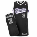 Mens Adidas Sacramento Kings #3 Skal Labissiere Authentic Black Alternate NBA Jersey