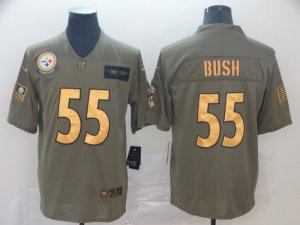 Nike Steelers #55 Devin Bush 2019 Olive Gold Salute To Service Limited Jersey