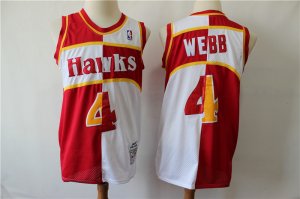 Hawks #4 Spud Webb Red Whhite 1986-87 Hardwood Classics Jersey