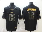 Nike Vikings #18 Justin Jefferson Black Gold Vapor Untouchable Limited Jersey
