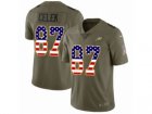 Men Nike Philadelphia Eagles #87 Brent Celek Limited Olive USA Flag 2017 Salute to Service NFL Jersey