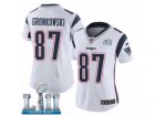 Women Nike New England Patriots #87 Rob Gronkowski White Vapor Untouchable Limited Player Super Bowl LII NFL Jersey