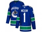 Adidas Vancouver Canucks #1 Kirk Mclean Blue Home Authentic Stitched NHL Jersey
