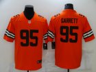 Nike Browns #95 Myles Garrett Orange Inverted Legend Limited Jersey