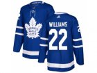 Adidas Toronto Maple Leafs #22 Tiger Williams Blue Home Authentic Stitched NHL Jersey