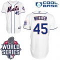 New York Mets #45 Zack Wheeler White Cool Base W 2015 World Series Patch Stitched MLB Jersey