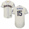 Mens Majestic Seattle Mariners #15 Kyle Seager Cream Flexbase Authentic Collection MLB Jersey