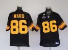 Pittsburgh Steelers #86 Hines Ward Super Bowl XLV Black[Yellow N