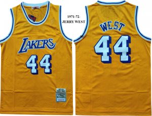Lakers #44 Jerry West Yellow 1971-72 Hardwood Classics Jersey