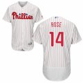 Men's Majestic Philadelphia Phillies #14 Pete Rose White Red Strip Flexbase Authentic Collection MLB Jersey