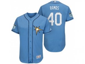Mens Tampa Bay Rays #40 Wilson Ramos 2017 Spring Training Flex Base Authentic Collection Stitched Baseball Jersey