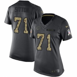Womens Nike Chicago Bears #71 Josh Sitton Limited Black 2016 Salute to Service NFL Jersey