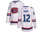 Men Adidas Montreal Canadiens #12 Dickie Moore White Authentic 2017 100 Classic Stitched NHL Jersey