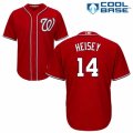 Mens Majestic Washington Nationals #14 Chris Heisey Replica Red Alternate 1 Cool Base MLB Jersey