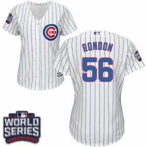 Women\'s Majestic Chicago Cubs #56 Hector Rondon Authentic White Home 2016 World Series Bound Cool Base MLB Jersey