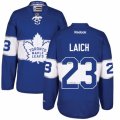 Mens Reebok Toronto Maple Leafs #23 Brooks Laich Authentic Royal Blue 2017 Centennial Classic NHL Jersey