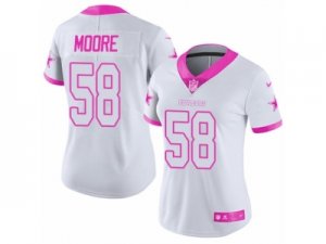 Women\'s Nike Dallas Cowboys #58 Damontre Moore Limited White Pink Rush Fashion NFL Jersey