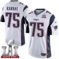 Youth Nike New England Patriots #75 Ted Karras Elite White Super Bowl LI 51 NFL Jersey
