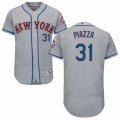 Mens Majestic New York Mets #31 Mike Piazza Grey Flexbase Authentic Collection MLB Jersey