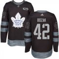 Mens Toronto Maple Leafs #42 Tyler Bozak Black 1917-2017 100th Anniversary Stitched NHL Jersey
