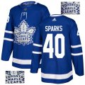 Men Toronto Maple Leafs #40 Garret Sparks Blue Glittery Edition Adidas Jersey