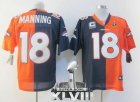 Nike Denver Broncos #18 Peyton Manning Orange-Navy Blue Super Bowl XLVIII NFL Elite Split Jersey