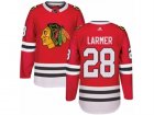 Mens Adidas Chicago Blackhawks #28 Steve Larmer Authentic Red Home NHL Jersey