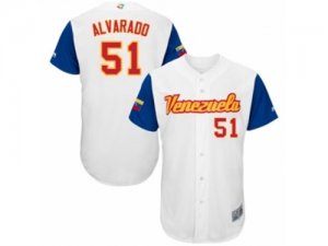 Mens Venezuela Baseball Majestic #51 Jose Alvarado White 2017 World Baseball Classic Authentic Team Jersey