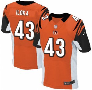 Men\'s Nike Cincinnati Bengals #43 George Iloka Elite Orange Alternate NFL Jersey