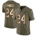 Nike Bills #24 Taron Johnson Olive Gold Salute To Service Limited Jersey