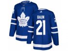 Men Adidas Toronto Maple Leafs #21 Bobby Baun Blue Home Authentic Stitched NHL Jersey