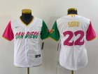Padres #22 Juan Soto White Youth Nike 2022 City Connect Cool Bse Jerseys