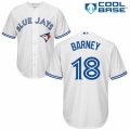 Mens Majestic Toronto Blue Jays #18 Darwin Barney Authentic White Home MLB Jersey