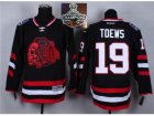 NHL Chicago Blackhawks #19 Jonathan Toews Black(Red Skull) 2014 Stadium Series 2015 Stanley Cup Champions jerseys