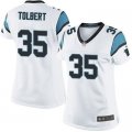 Women Nike Carolina Panthers #35 Mike Tolbert Black Team Color Stitched white Jersey