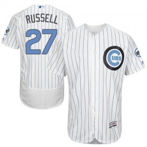 Chicago Cubs #27 Addison Russell White(Blue Strip) Flexbase Authentic Collection 2016 Fathers Day Stitched Baseball Jersey