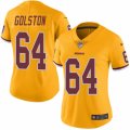 Women's Nike Washington Redskins #64 Kedric Golston Limited Gold Rush NFL Jersey