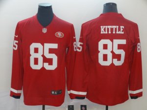 Nike 49ers #85 George Kittle Red Therma Long Sleeve Jersey
